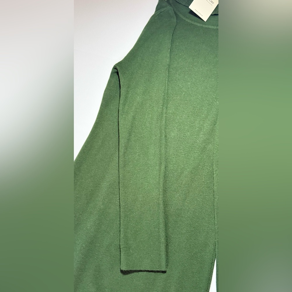 NWT Midi Knitted Ribbed Turtleneck Bodycon Sweater Dress Green Size M/L - Picture 9 of 13